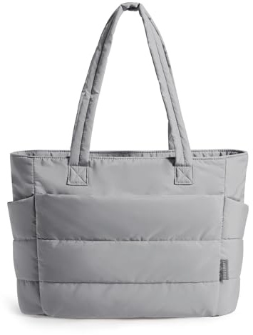 bagsmart Handtasche Damen Arbeitstasche Puffer Shopper Tasche Tote Bag 20L | Leicht Handtaschen mit Laptopfach Mehreren Fächern, Laptoptasche Lehrertasche Schultasche für Uni Arbeit Reise Shop Schule