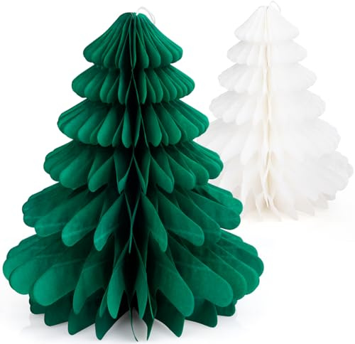Kiiwah 6 Stück Weihnachtsbaum Deko Papier Set, Klein Weihnachtsbaum Faltbar, Tischdeko Christbaumschmuck, Mini Tischbaum Classic Xmas Trees