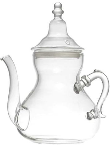 Home Deco Factory, KA0276, Théière en Verre 80cl, Design Moderne et élégant, idéale pour Le thé, café et apéritifs, avec poignée Ergonomique et Bec verseur Anti-Goutte, Transparent