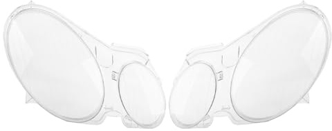 LST 2x Scheinwerferglas Streuscheibe Frontlicht Abdeckung Halogen Xenon links rechts Set kompatibel mit Mercedes-Benz E-Klasse W211 S211 VF211 2002-2009