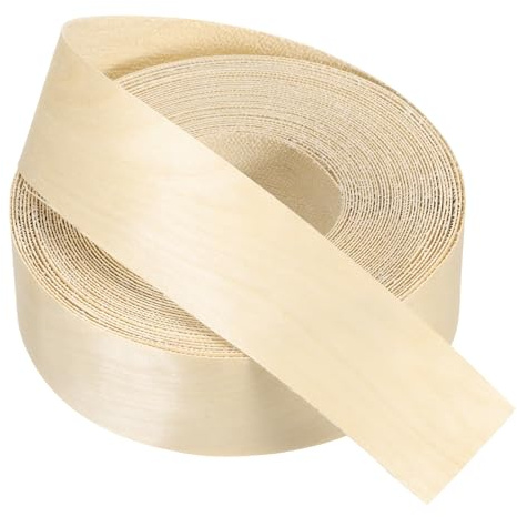 PATIKIL Nastro per Finitura in Betulla, 2 pollici x 49,2 ft Nastro in Legno con Finitura in Foglia di Legno Pre-incollato per Finiture in Compensato Flessibile con Adesivo Termofusibile