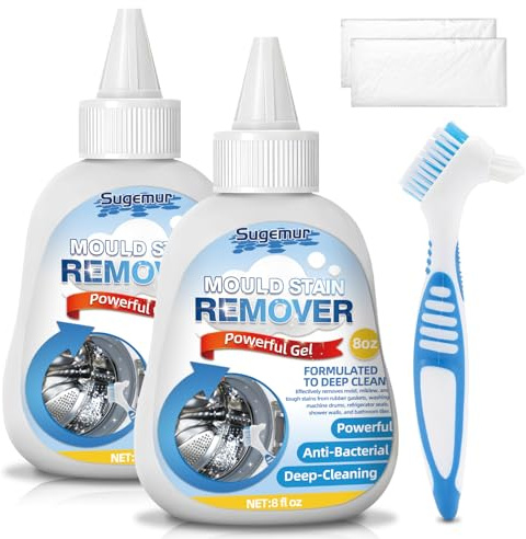 Sugemur Mould Remover, Large Capacity Mould Gel for Washing Machine Seals, Bathroom Grout, Shower, Caulk & Rubber Gaskets – Mould Remover Extreme Gel UK 16 Fl Oz