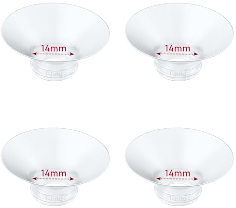 4pcs Flange Insert 14mm Compatible with Compatible with Momcozy M9/M6/M5/S12 Pro/V1 Pro/V2 Pro,for Spectra/Medela/MomMed/eufy/Lansinoh/Elvie Breast Pump,Replace for Momcozy Parts