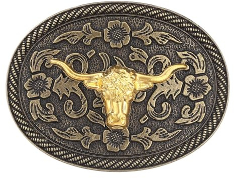 Faletony Kuhkopf Gürtelschnalle Herren Gürtelschnallen Cowboy Gürtel Schnalle 90 x 70 mm Bull Western Belt Buckle Gürtelschnallen für Männer Frauen Gürtel