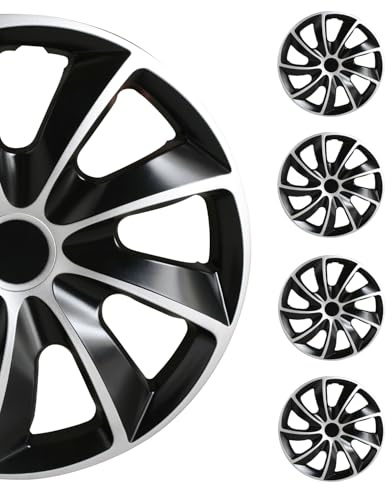 SCITOO 17 Inch Hubcaps Set of 4 for Most Cars w/ABS,17 Inch Hubcaps Black Matte
