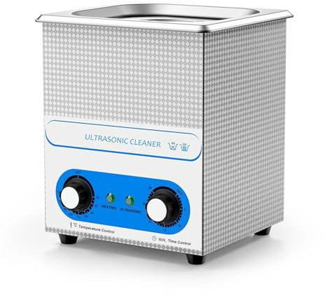 TIEOAXFT 2L Ultrasonic Cleaner 40kH Ultra Cleaner with Timer Heated Ultrasound Bath Cleaning Machine for Jewellery Eyeglasses(Digital)