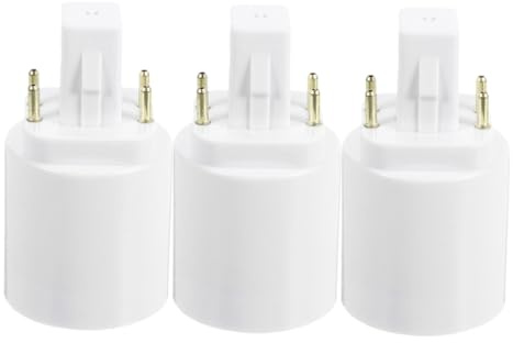 Adattatore Portalampada G24q a E27 3 Pezzi, Plastico Bianco | Installazione Semplice, Conversione Stabile, Uso Versatile per Uffici e Spazi Commerciali, Adattatore E27 Presa
