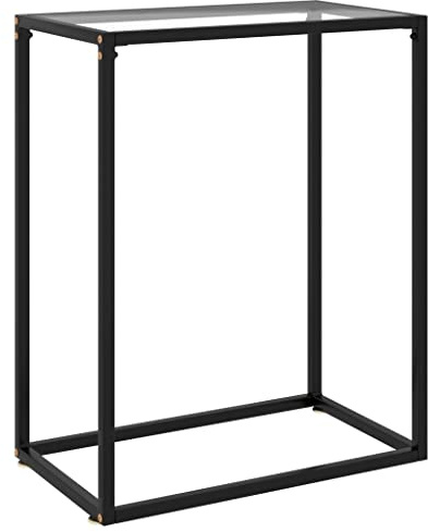 BOWEKAM Konsolentisch, transparent, 60 x 35 x 75 cm, gehärtetes Glas, Möbel, Tische, Akzenttische, Beistelltische