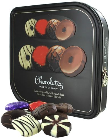 Chocolatey Biscuit Selection Tin 730g – Assorted Chocolate Biscuits in Gift Tin – Perfect Christmas or Halloween Giift for Sharing & Gifting - Fx