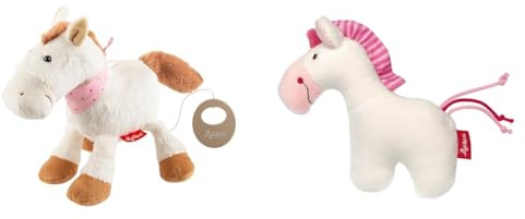 SIGIKID Spieluhr Pferd - Aschenbrödel & Rassel Einhorn Stofftier Plüsch weich Geburt Unisex rosa hochwertig waschbar greifen kauen nuckeln Baby