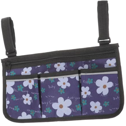 Rollstuhltasche mit 3 Fächern aus Oxford Stoff, Verstellbare Gurte | Seitlicher Organizer für Rollstuhl und Scooter, Leicht und Kompakt, Verschleißarm, Praktische Aufbewahrung