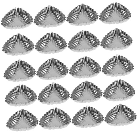POPETPOP Stampi per Crostatine in Acciaio Inossidabile Argento 20 Pezzi Resistenti alla Ruggine Facili da Usare per Cheesecakes e Dolci per Pasticcerie