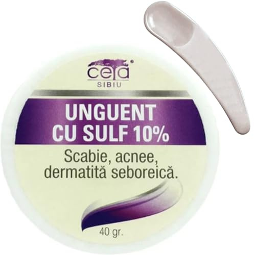 CETA Crema Zolfo 10% 40g – Pelle Grassa, Sebonormalizzante – Brufoli, punti neri, pori dilatati, eccesso di sebo – Lenitivo su arrossamenti e prurito – Zone localizzate (viso, schiena, torace)