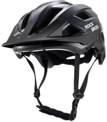 ROCKBROS Casco Bici Bambino Ragazze Casco da Bicicletta Ventilazione con Visiera Rimovibile, Caschetto Protettivo per MTB Ciclismo Skateboard Pattinaggio Regolabile 54-58cm, Nero