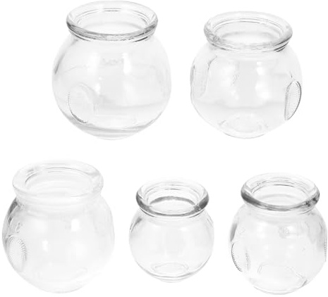 UPKOCH 5pièces Ventouses Verre pour Thérapie par Succion Kit pour Massage Corporel Ventouses Chinoises sous Vide