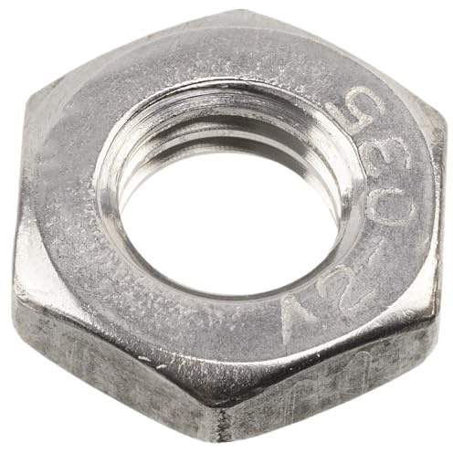 AERZETIX - Juego de 25 tuercas hexagonales de perfil bajo M10x1.5 mm de acero color plata | para montaje en varillas roscadas, ensamblajes mecánicos ligeros, bricolaje y reparaciones