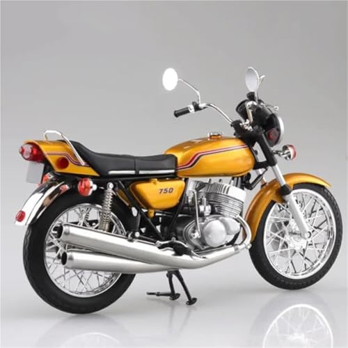 MPODYTSF Modello in Scala Decorazione da Collezione 1/12 per Kawasaki 750SS Mach IV Modello di Motocicletta in Lega Simulata, Regalo(Jaune)