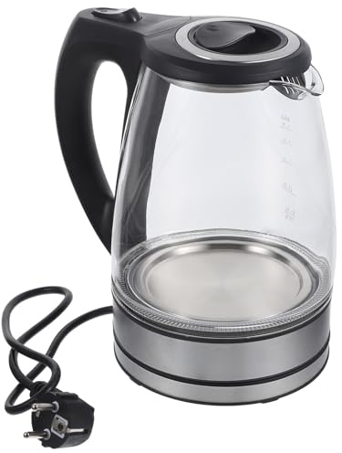 ULTECHNOVO Hervidor Eléctrico de Vidrio 1,7 L Rápido Apagado Automático Resistente al Calor Portátil para Cocina y Hogar Color Negro