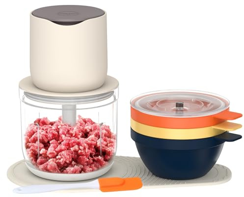 ERYUE Hachoir à Légumes électrique avec Récipient de Grande capacité et Moteur à Grande Vitesse pour Couper en Dés, Hacher et Réduire en Purée, adapté une Utilisation Intérieure Extérieure