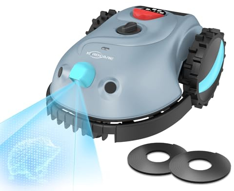 YARDCARE V100 Robot Cortacesped Electrico, Navegación Visual, Evitación de Obstáculos(150 Tipos), Robot Cortacésped con Bateria de 4 Ah, Hoja de Repuesto, Cintamagnetica