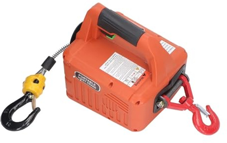 Elektrische Hubwinde, Elektrischer Hebezeug, Tragbarer Seilwindenkran Mit Fernbedienung, 500 Kg Tragkraft, 7,6 M Maximale Hubhöhe, 1500 W für Garage, Fabrik, Lager