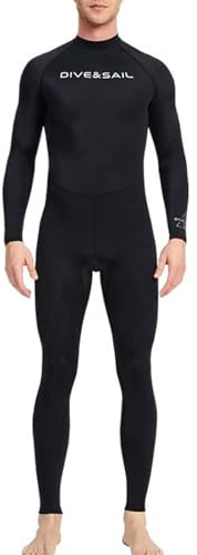 Muta subacquea professionale da uomo, ad asciugatura rapida, traspirante, flessibile, protezione solare durante lo snorkeling, surf, sport acquatici, Nero , XL