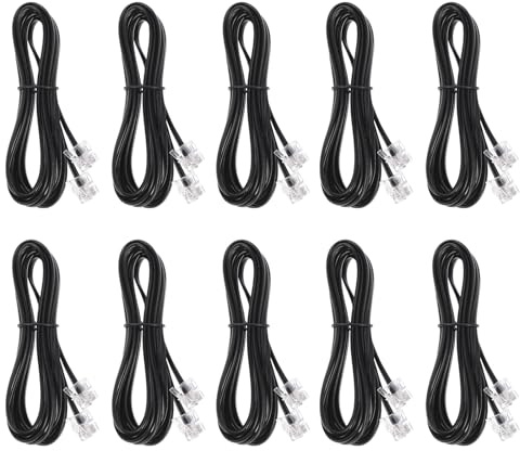 ABOOFAN Cavo Telefono Fisso 4 Core in Rame e Pvc 10 Pezzi da 2 Metri Resistenza al Freddo per Uso Ufficio e Casa Esperienza di Chiamata Chiara