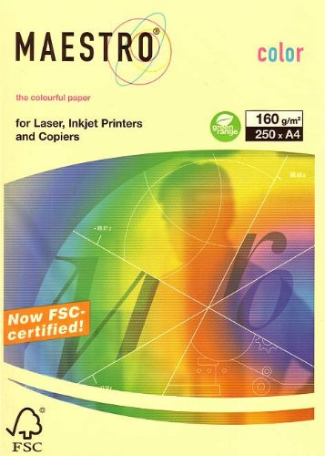 Kopierpapier Gelb A4 160G 250Bl pastell Kopierer/Laser/Inkjet