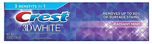 Crest 3D White Zahnpasta, strahlende Minze, 136 ml, 5 Stück
