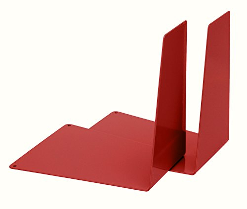 ALCO-Albert 4304-12 – bokstöd metall, 120 x 140 x 145 mm, kilformad, 1 par, röd