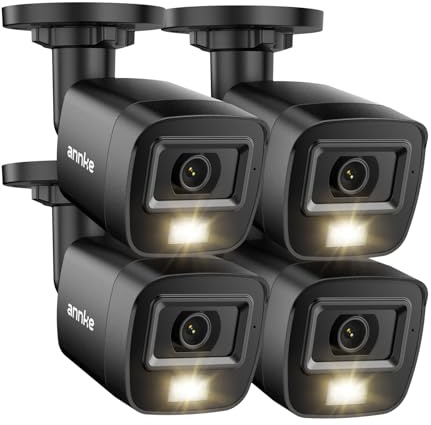 ANNKE 4 Pack 1080P HD TVI Home Security Camera Outdoor Indoor, 1920TVL, IP66 Waterproof, Night/Day Vision, Surveillance CCTV Bullet Cam
