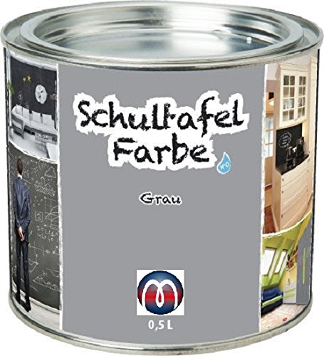Magnosphere Tafelfarbe/Schultafel-Lack 0,5 L Dose - Tafel-Lack Wandtafelfarbe Kreidefarbe, Farbe:grau