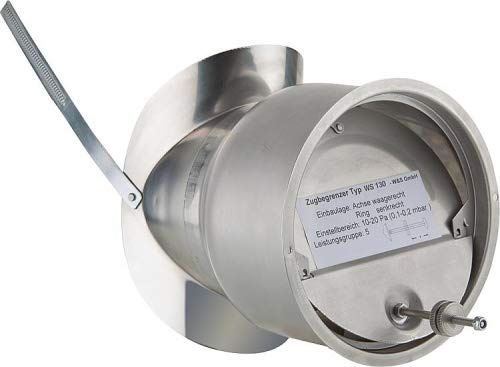 Dragbegränsare rostfritt stål DN 150 mm avgasrör rökrör dragregulator V2A sidomuft