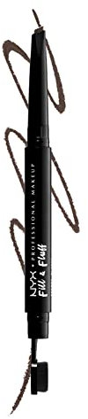 NYX Professional Makeup, Fill & Fluff Eyebrow Pomade Pencil, Creamy Pomade Formula, Precise Tip, Paddle Brush for Blending, Brunette