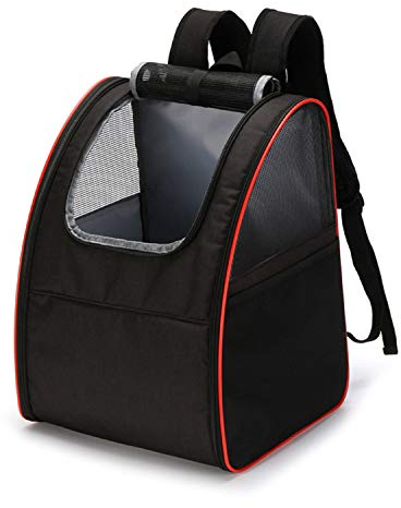 PETCUTE Katzenrucksack Hunderucksack Katzentrage Rucksack Transportbox für kleine Hunde Haustiertragetasche Herausnehmbare Vliesmatte für Wanderungen im Freien