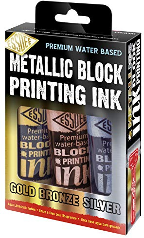 Essdee Metallic Block Printing Ink 3-pack (metalliskt guld, silver, brons)