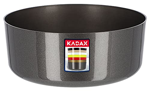 KADAX Flower Bowl fatta di plastica, ciotola rotonda, ciotola di piantagioni, fioriera, ciotola di plastica per davanzale, tavolo, soggiorno, fioriere (⌀ 26 cm, grafite)