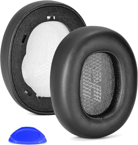 Live 650 BTNC Replacement Ear Pad in Fabric and Memory Foam, Compatible with JBL E65 E65BTNC / Duet NC/Live 650BTNC Live 660 BTNC Headphones (Black (Protein Leather))