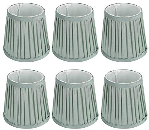 Kronleuchterschirme Lampenschirme Set von 6, kleine Lampenabdeckung Glocke Lampenschirme Grün Uno Fitter Modern für Hängelampe Tischlampe Stehlampe Ersatz