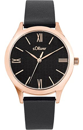 s.Oliver Armbanduhr Damen Quarzuhr Analog, mit Leder/Nylon Armband, Kommt in Uhren Geschenk Box