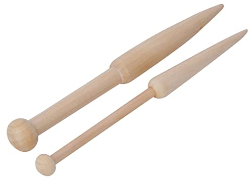 2 Stück Spulenholzstäbchen, Buche DIY Handwerk Webwerkzeug Häkelnadel Für Pullover Gobelin Teppich Schal Herstellung Stricknadeln