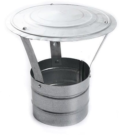BirnePower Regenhaube Ø 150 mm Verzinkt – Regenhut zum Einstecken für Ofenrohr & Kamin – Wetterfeste Schornsteinabdeckung Kaminabdeckung Kaminhut Schornsteinaufsatz