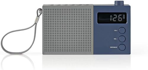 FNX Portable FM Radio, Alarm Clock & Snooze | FM Receiver with 50 Pre-Set Stations, PLL Tuning Playback for Interference-Free Music, Sound & Audio | Rechargeable via USB, 2.1W Speaker, LED Screen