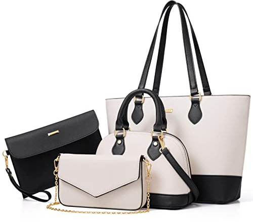 Bagsure Handtasche Damen Schultertasche Handtaschen Damen 4-teiliges Set