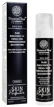 PURE BAKUCHIOL 1% CREMA VISO PERFEZIONATRICE MULTIPEPTIDE – Leviga, Uniforma e Illumina – Azione Anti-Rughe, Anti-Macchie e Anti-Impurità – 50ml - ECO-BIO - Domus Olea Toscana