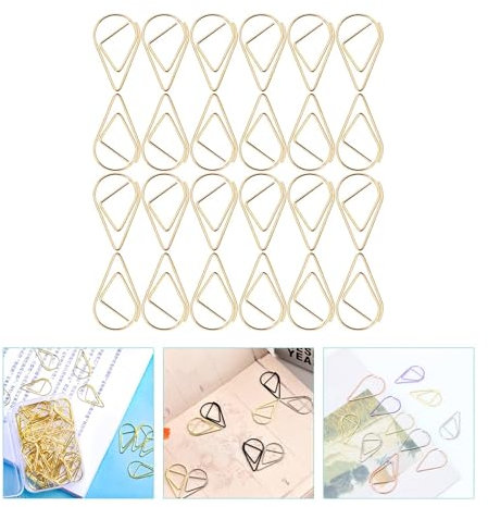Büroklammern 100 Stück Büroklammern for Hochzeitseinladungen, Papierkram, Aktenordner, Büro, Gold Abheftklammern