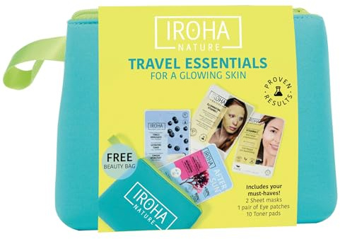 IROHA NATURE Reise-Set 4 Stück, Gesichtsmasken | Normalhaut, Unisex, Tonic Discs, Augenpflaster, Aftersun-Tissue-Maske