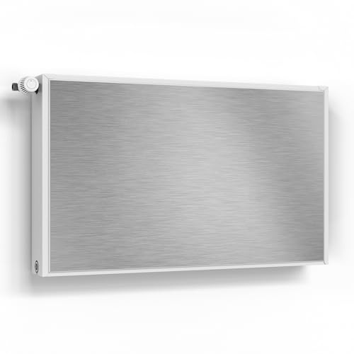 DEQORI Magnetfolie für Heizung 100x60 cm | Motiv Gebürsteter Stahl | dekorative Magnetmatte Heizkörper Schutz Verkleidung | Magnet Deko-Folie selbstklebend, magnetisch & wasserabweisend