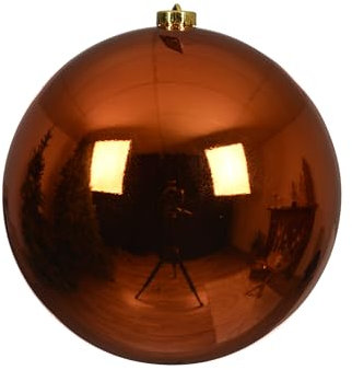 Kaemingk Weihnachtskugeln Kunststoff 14cm x 1 Stück - groß & bruchsicher - Christbaumkugeln XL Weihnachtsbaumkugeln für Weihnachten - Christbaumschmuck & Weihnachtsbaumschmuck Warm Orange