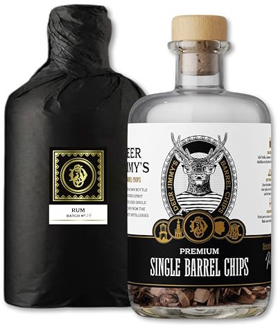 Coffret Cadeau DIY Rhum Deer Jimmy's® – Créez Votre Propre Rhum avec du chêne Premium Issu de fûts de Rhum sud-américains – Vieillissement en fût pour Tout spiritueux – Le Cadeau Parfait pour Homme
